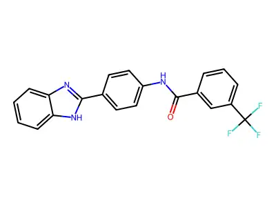 N-[4-(1H-benzimidazol-2-yl)phenyl]-3-(trifluoromethyl)benzamide structure