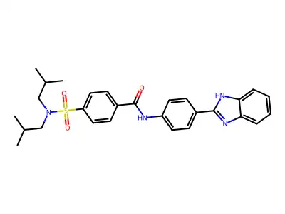 N-(4-(1H-benzo[d]imidazol-2-yl)phenyl)-4-(N,N-diisobutylsulfamoyl)benzamide structure