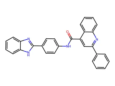 N-(4-(1H-benzo[d]imidazol-2-yl)phenyl)-2-phenylquinoline-4-carboxamide structure
