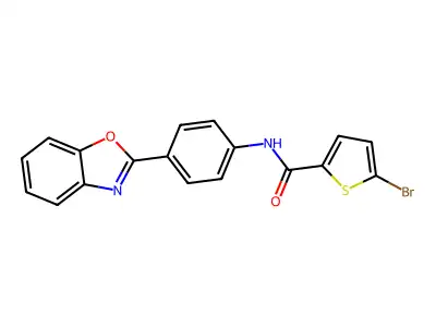 N-[4-(1,3-benzoxazol-2-yl)phenyl]-5-bromothiophene-2-carboxamide structure