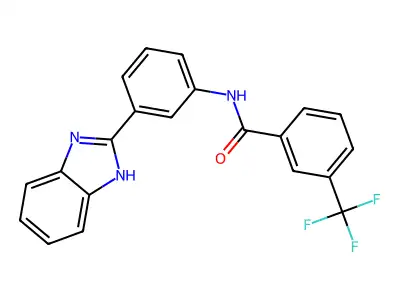 N-(3-(1H-benzo[d]imidazol-2-yl)phenyl)-3-(trifluoromethyl)benzamide structure