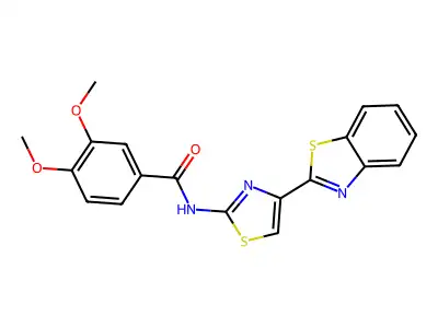 N-[4-(1,3-benzothiazol-2-yl)-1,3-thiazol-2-yl]-3,4-dimethoxybenzamide structure