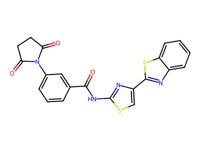 N-[4-(1,3-benzothiazol-2-yl)-1,3-thiazol-2-yl]-3-(2,5-dioxopyrrolidin-1-yl)benzamide structure