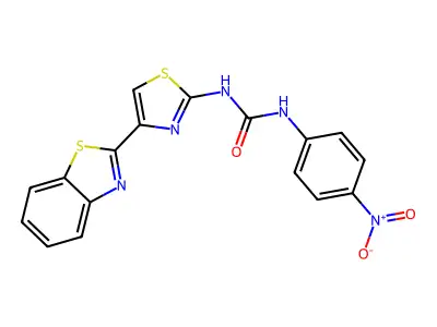 1-(4-(Benzo[d]thiazol-2-yl)thiazol-2-yl)-3-(4-nitrophenyl)urea structure