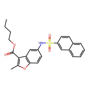 Butyl 2-methyl-5-(naphthalene-2-sulfonamido)benzofuran-3-carboxylate structure