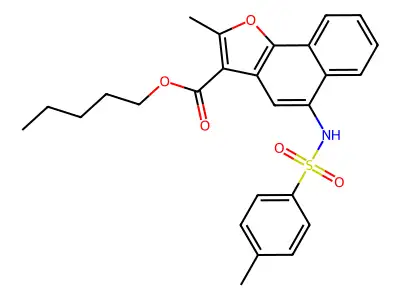 Pentyl 2-methyl-5-(4-methylbenzenesulfonamido)naphtho[1,2-B]furan-3-carboxylate structure