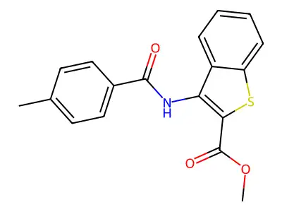 Methyl 3-(4-methylbenzamido)benzo[b]thiophene-2-carboxylate structure