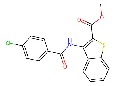 Methyl 3-(4-chlorobenzamido)benzo[b]thiophene-2-carboxylate structure