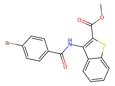Methyl 3-(4-bromobenzamido)benzo[b]thiophene-2-carboxylate structure