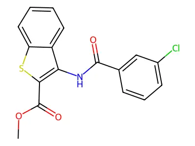 Methyl 3-(3-chlorobenzamido)benzo[b]thiophene-2-carboxylate structure