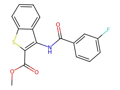 Methyl 3-(3-fluorobenzamido)-1-benzothiophene-2-carboxylate structure