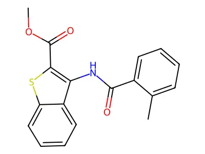 Methyl 3-(2-methylbenzamido)benzo[b]thiophene-2-carboxylate structure