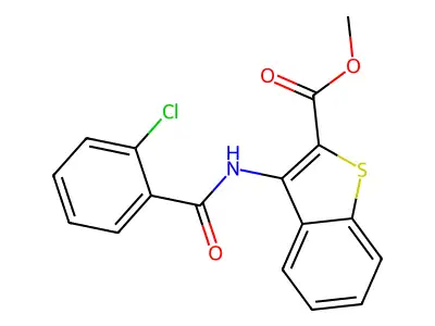 Methyl 3-(2-chlorobenzamido)benzo[b]thiophene-2-carboxylate structure