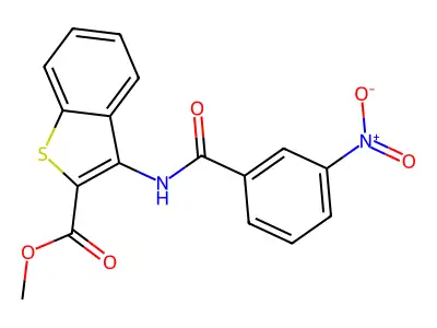 Methyl 3-(3-nitrobenzamido)benzo[b]thiophene-2-carboxylate structure