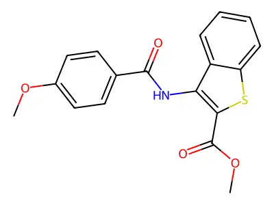 Methyl 3-(4-methoxybenzamido)benzo[b]thiophene-2-carboxylate structure