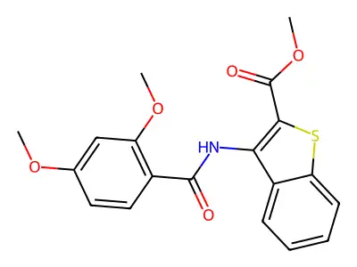 Methyl 3-(2,4-dimethoxybenzamido)benzo[b]thiophene-2-carboxylate structure