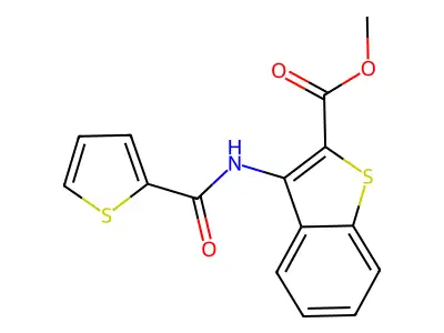 Methyl 3-(thiophene-2-carboxamido)benzo[b]thiophene-2-carboxylate structure