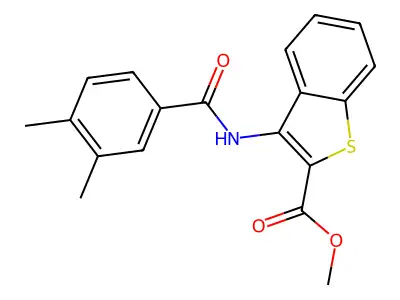 Methyl 3-(3,4-dimethylbenzamido)benzo[b]thiophene-2-carboxylate structure
