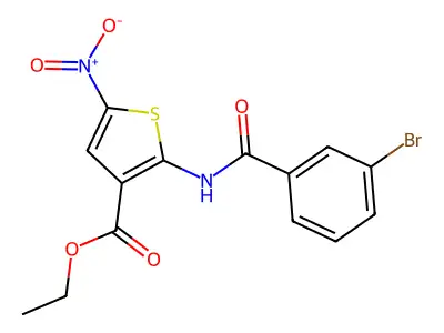 Ethyl 2-(3-bromobenzamido)-5-nitrothiophene-3-carboxylate structure