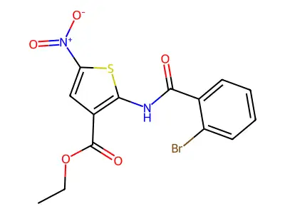 Ethyl 2-(2-bromobenzamido)-5-nitrothiophene-3-carboxylate structure