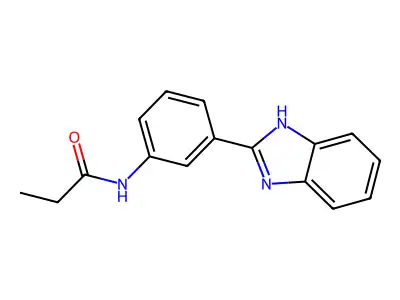 N-(3-(1H-benzo[d]imidazol-2-yl)phenyl)propionamide structure