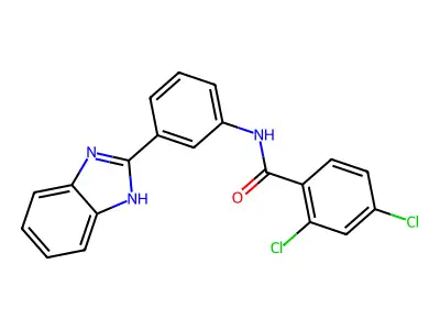 N-[3-(1H-benzimidazol-2-yl)phenyl]-2,4-dichlorobenzamide structure