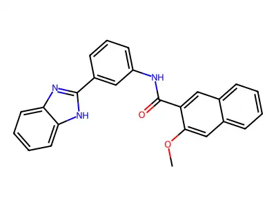 N-[3-(1H-benzimidazol-2-yl)phenyl]-3-methoxy-2-naphthamide structure