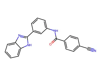 N-[3-(1H-benzimidazol-2-yl)phenyl]-4-cyanobenzamide structure