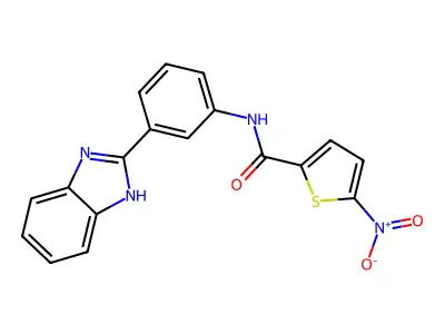 N-[3-(1H-benzimidazol-2-yl)phenyl]-5-nitrothiophene-2-carboxamide structure