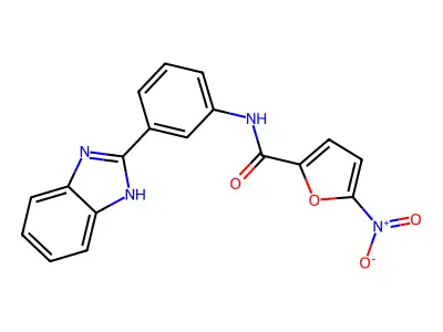 N-(3-(1H-benzo[d]imidazol-2-yl)phenyl)-5-nitrofuran-2-carboxamide structure
