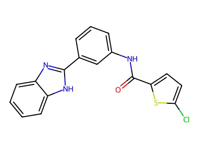 N-[3-(1H-benzimidazol-2-yl)phenyl]-5-chlorothiophene-2-carboxamide structure