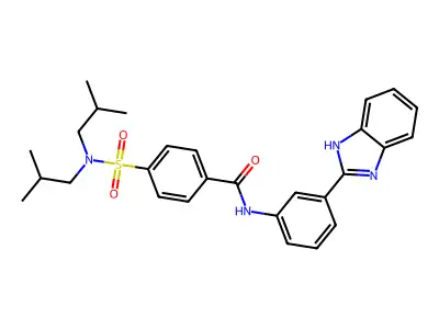 N-(3-(1H-benzo[d]imidazol-2-yl)phenyl)-4-(N,N-diisobutylsulfamoyl)benzamide structure