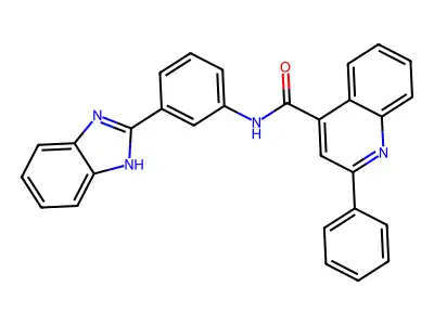 N-(3-(1H-benzo[d]imidazol-2-yl)phenyl)-2-phenylquinoline-4-carboxamide structure