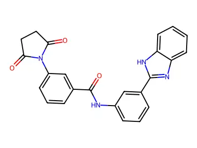 N-(3-(1H-benzo[d]imidazol-2-yl)phenyl)-3-(2,5-dioxopyrrolidin-1-yl)benzamide structure