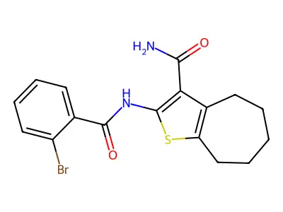 2-(2-bromobenzamido)-5,6,7,8-tetrahydro-4H-cyclohepta[b]thiophene-3-carboxamide structure