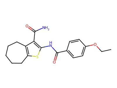 2-(4-ethoxybenzamido)-5,6,7,8-tetrahydro-4H-cyclohepta[b]thiophene-3-carboxamide structure