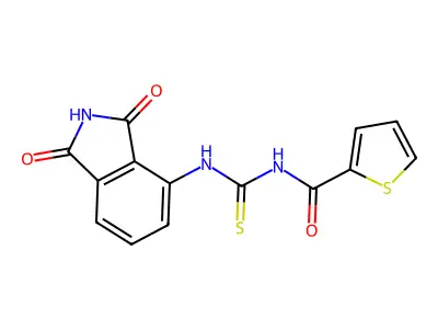 N-((1,3-dioxoisoindolin-4-yl)carbamothioyl)thiophene-2-carboxamide structure