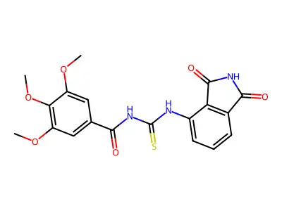 N-((1,3-dioxoisoindolin-4-yl)carbamothioyl)-3,4,5-trimethoxybenzamide structure