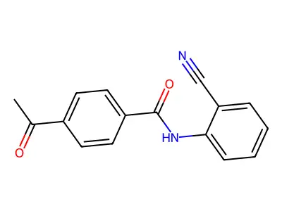 4-acetyl-N-(2-cyanophenyl)benzamide structure