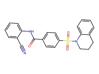N-(2-cyanophenyl)-4-(3,4-dihydro-2H-quinolin-1-ylsulfonyl)benzamide structure