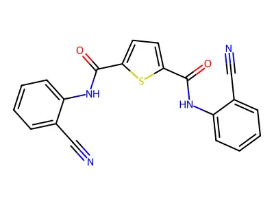 N2,N5-bis(2-cyanophenyl)thiophene-2,5-dicarboxamide structure