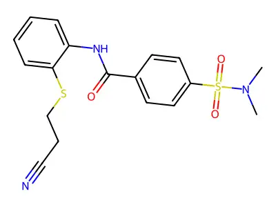 N-[2-(2-cyanoethylsulfanyl)phenyl]-4-(dimethylsulfamoyl)benzamide structure