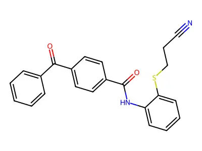 4-benzoyl-N-(2-((2-cyanoethyl)thio)phenyl)benzamide structure