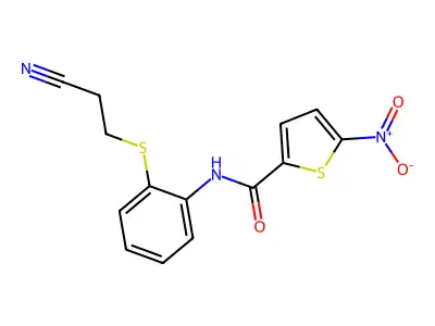 N-{2-[(2-cyanoethyl)sulfanyl]phenyl}-5-nitrothiophene-2-carboxamide structure