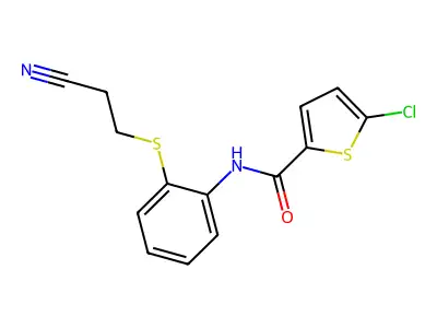 5-chloro-N-(2-((2-cyanoethyl)thio)phenyl)thiophene-2-carboxamide structure