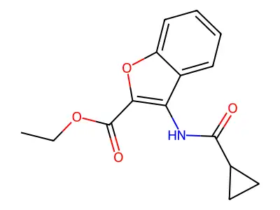 Ethyl 3-(cyclopropanecarboxamido)benzofuran-2-carboxylate structure