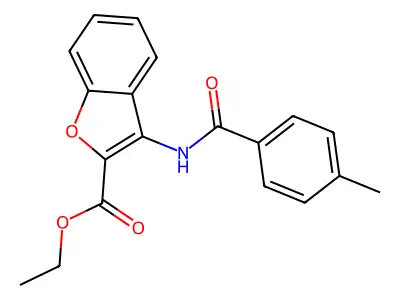 Ethyl 3-(4-methylbenzamido)benzofuran-2-carboxylate structure
