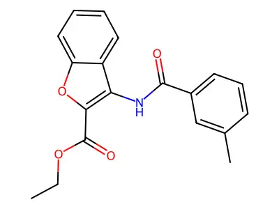 Ethyl 3-(3-methylbenzamido)benzofuran-2-carboxylate structure