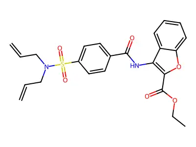 ethyl 3-(4-(N,N-diallylsulfamoyl)benzamido)benzofuran-2-carboxylate structure