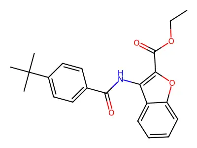 Ethyl 3-(4-(tert-butyl)benzamido)benzofuran-2-carboxylate structure